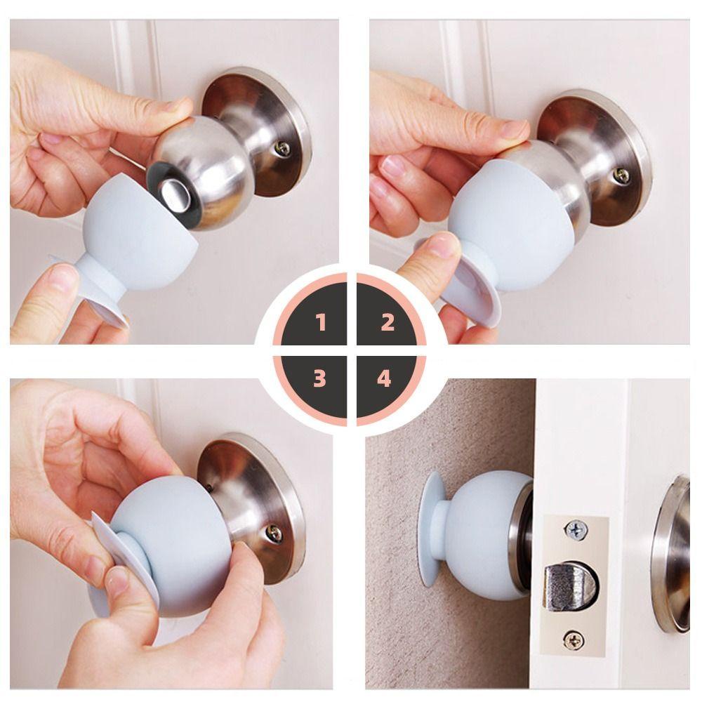 ปลอกหุ้มมือจับ LONTIME, ฝาครอบลูกบิดประตูป้องกันการชนกันเพื่อความปลอดภัยของทารก, ฝาครอบป้องกันซิลิโคนป้องกันผนังในครัวเรือนที่ทนทาน - รูปที่ 5