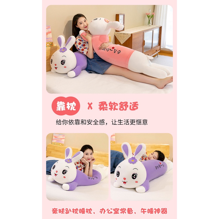 61554 ใหม่ หมอนตุ๊กตากระต่าย ผ้าฝ้าย แบบนิ่ม ลายดอกไม้ ของขวัญวันเกิด สําหรับเด็กผู้หญิง - รูปที่ 5