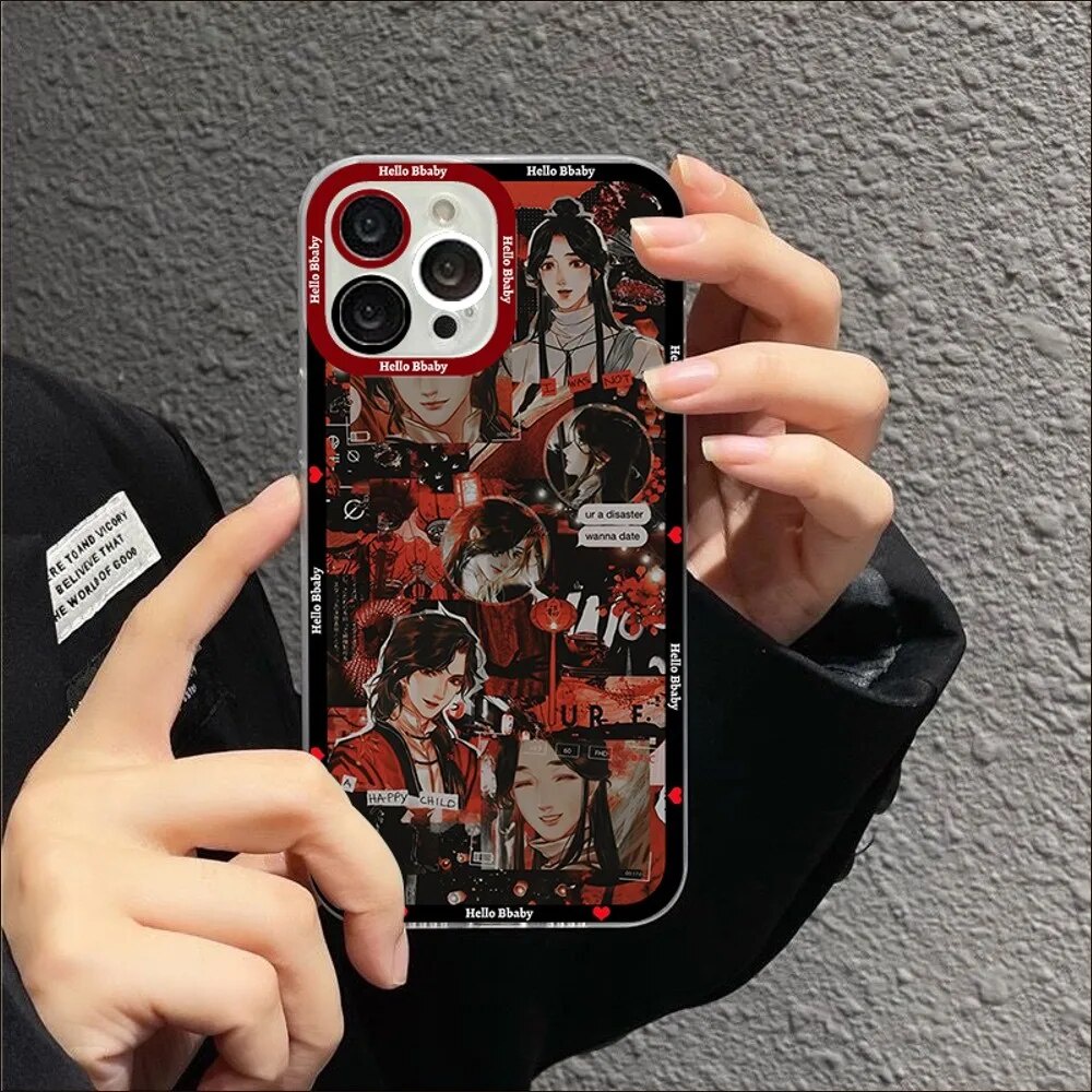 จีน Tian Guan Ci Fu Aesthetic 2 ขอบสี่เหลี่ยม iphone case 8plus/x/xs/11/12/pro/max/plus/promax