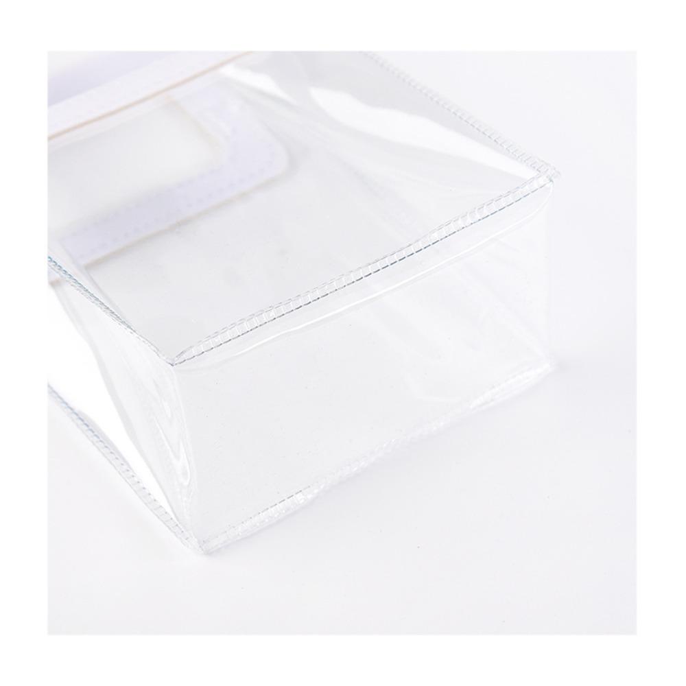 HOBBYIN กระเป๋าโท้ต PVC, กระเป๋าช้อปปิ้งความจุขนาดใหญ่กันน้ําแบบใส, กระเป๋าเก็บของทรงกลมทรงสี่เหลี่ยม