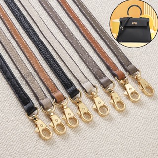 สายคล้องกระเป๋าสำหรับกระเป๋า Kelly สายรัดหนังแท้สีดำลิ้นจี่ …