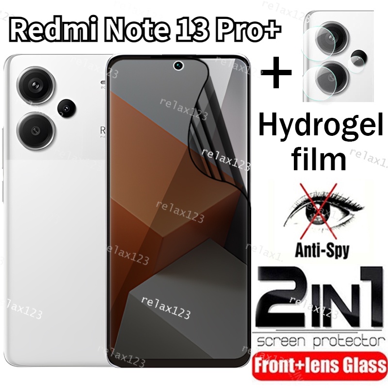 2in1 ฟิล์มไฮโดรเจล กันรอยหน้าจอ และกล้อง กันแอบมอง สําหรับ Xiaomi redmi Note 13 Pro+ Note13Pro+ Plus