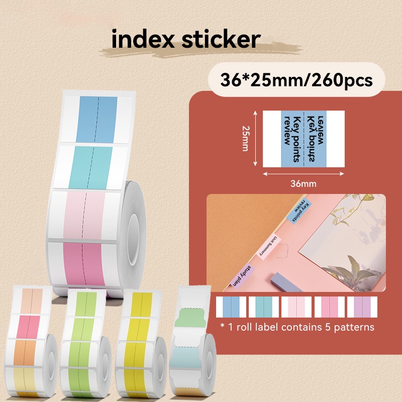 【สติกเกอร์ฉลาก ดัชนี】niimbot D11 D110 D101 B1 B21 B203 B3S กันน้ํา มีกาวในตัว
