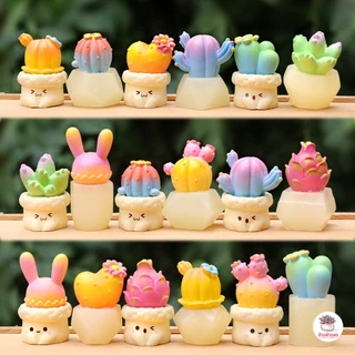 กระบองเพชรน้อยสีสดใส ตุ๊กตาจิ๋ว โมเดลจิ๋ว แต่งสวน ตุ๊กตาแต่งสวนจิ๋ว ตุ๊กตาจัดสวนถาด