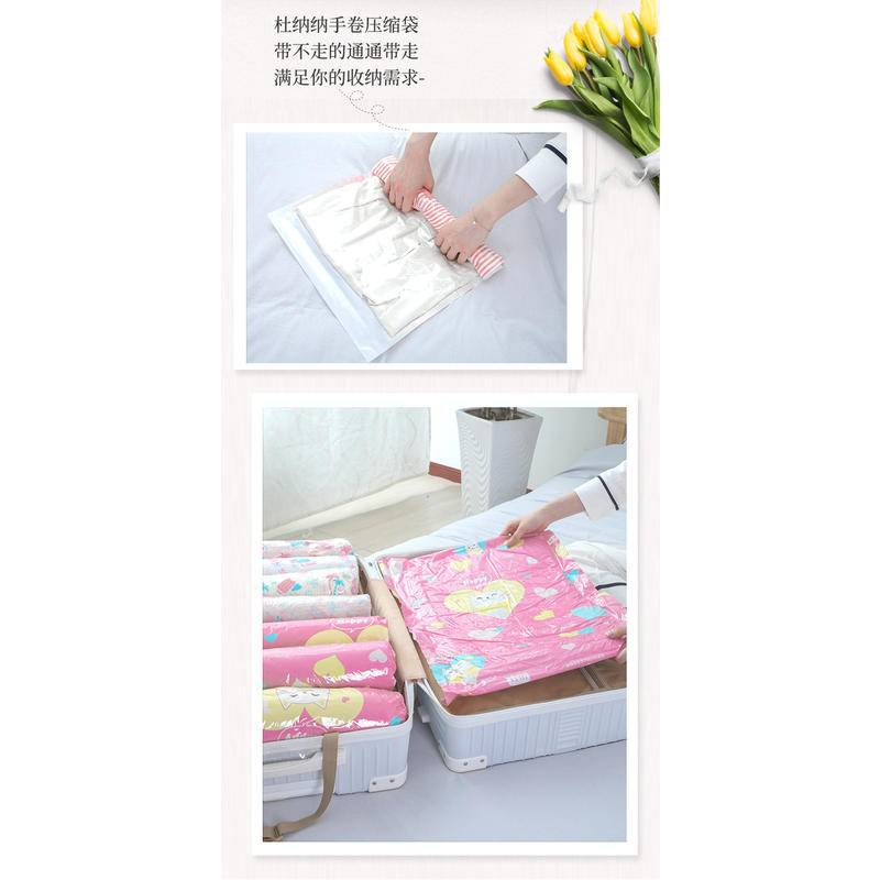 ถุงสูญญากาศ แบบม้วนมือ สําหรับเก็บเสื้อผ้า เหมาะกับการพกพาเดินทาง