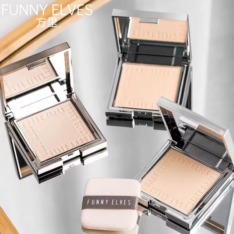 Funny ELVES Powder Soft Focus Powder แต ่ งหน ้ าติดทนนานกันน ้ ําคอนซีลเลอร ์ ควบคุมความมันซ ่ อนรูขุมขน