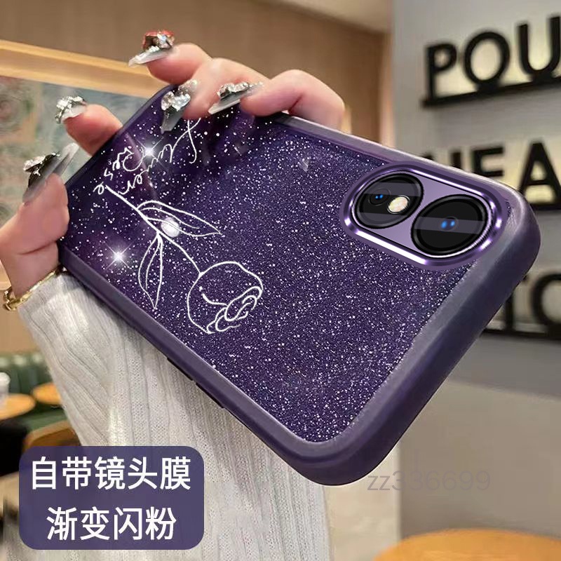 เคส OPPO A17 OPPO A17K ใหม่ กุหลาบ แวววาว กระดาษ ค่อยๆเปลี่ยนสี TPU เคสนิ่ม ฟิล์มป้องกันกล้อง