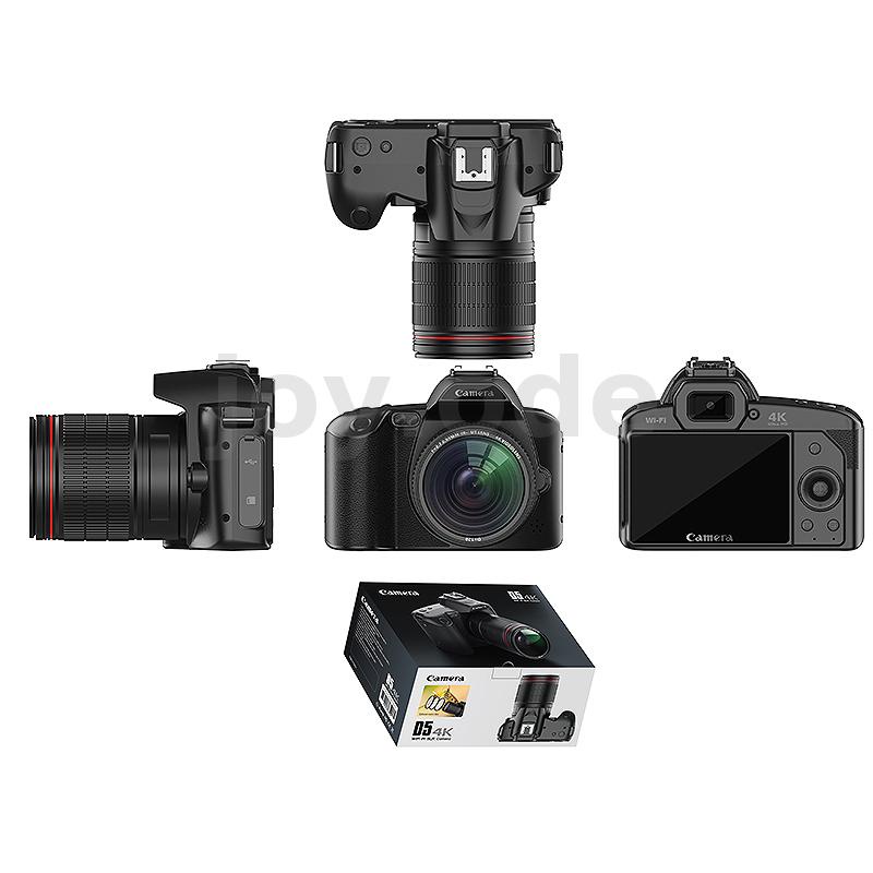 กล้องบันทึกวิดีโอดิจิทัล D5 6400 ล้านพิกเซล HD WiFi 4K เลนส์คู่ พร้อมหน้าจอ IPS 3 นิ้ว ซูม 16X DSLR สําหรับ Youtube สตรีมมิ่ง Vlog