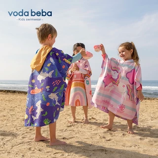 VODA BEBA กที่สุด ผ้าขนหนูคลุมอาบน้ำเด็ก เสื้อคลุมอาบน้ำ ลายการ์ตูน