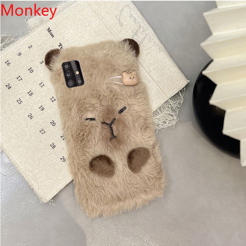 เคสมือถือ แบบนิ่ม ลาย Capybara 3D สไตล์เกาหลี สําหรับ Samsung A10 A30S A50 A70 A31 M32 A7 A15 A05 Note 10 S10 S9 S8 S7