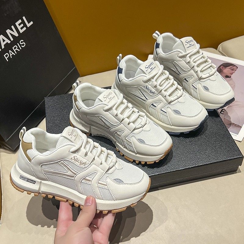 รองเท้าผ้าใบสตรีสไตล์เกาหลี เบาสบาย พื้นนุ่ม ระบายอากาศได้ดี รองเท้าลำลองของผู้หญิง