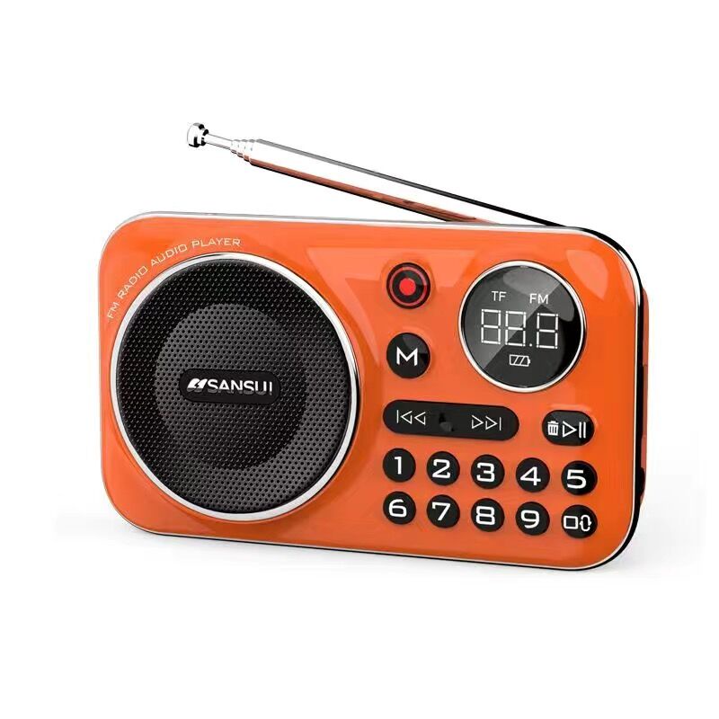 Sansui F21 ลําโพงบลูทูธไร้สาย วิทยุ FM ขนาดเล็ก แบบพกพา สําหรับผู้สูงอายุ มัลติฟังก์ชั่น การ์ด TF / USB Music Walkman