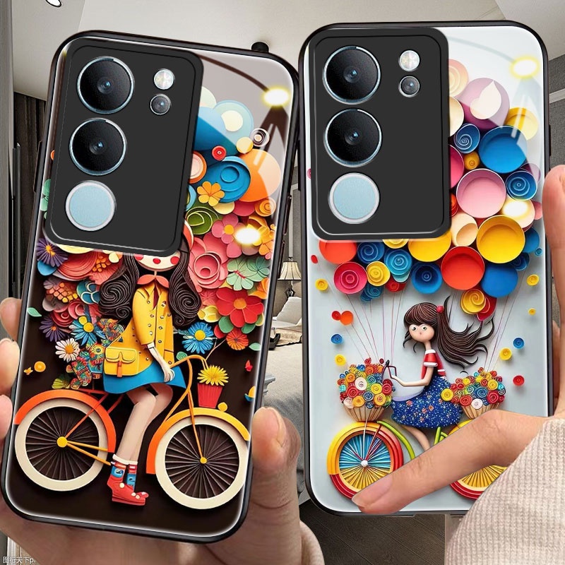 Dmy เคสโทรศัพท์มือถือกระจกนิรภัย สําหรับ vivo v21e v17 v27e v27 v29 v25 v23e v21 v19 v23 v15 v20 s1 v25e pro 4g 5g se