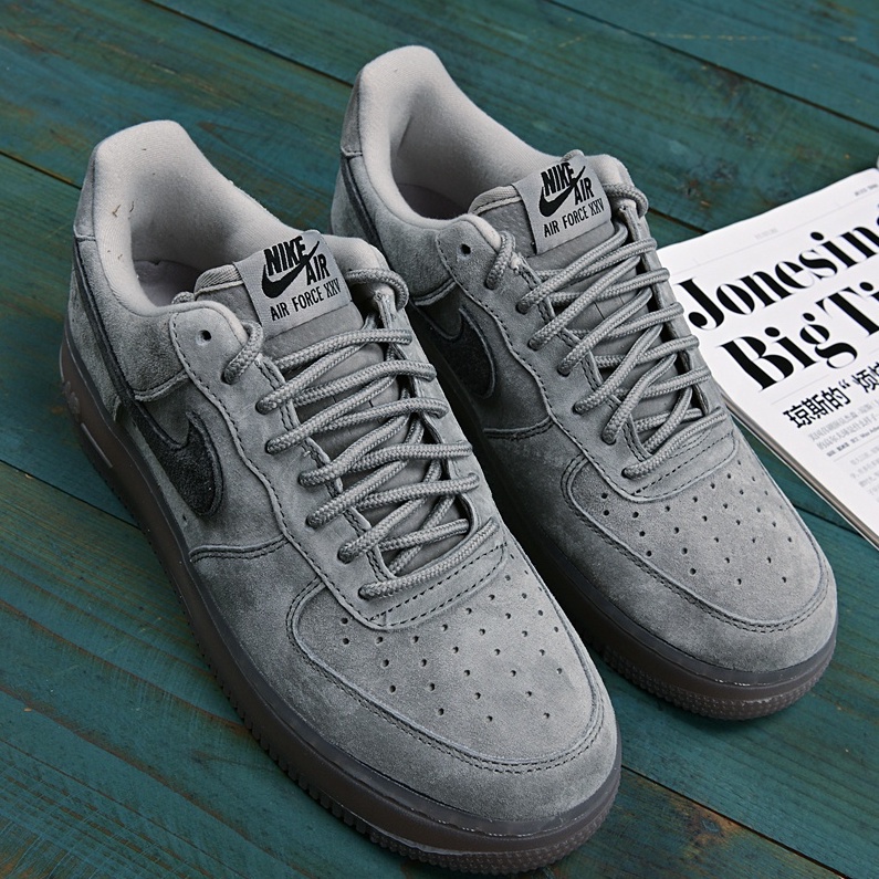 Nike Air Force 1 '07 LV8 Suede Low Top Casual Sneakers Deerskin Grey Black "Grey" Pink