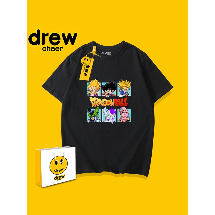 เสื้อยืดแขนสั้นลําลอง ผ้าฝ้าย ทรงหลวม พิมพ์ลายดราก้อนบอล แฟชั่นสําหรับผู้ชาย และผู้หญิง