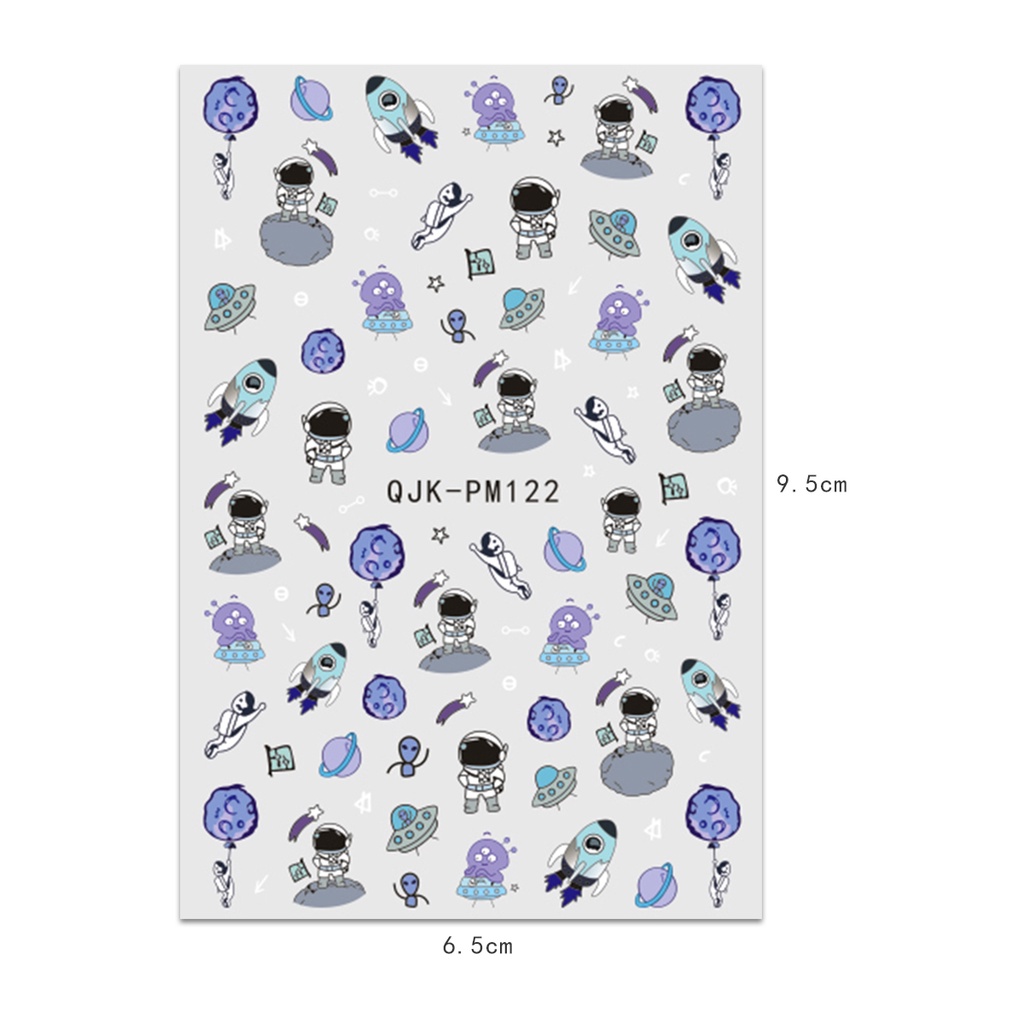 HAMA Nail Nail Art สติกเกอร์ขายส่งน่ารักการ์ตูนนักบินอวกาศ Series ดาวและ Moon ตกแต่งเล็บเด็กs สติกเกอร์ Decals - รูปที่ 7