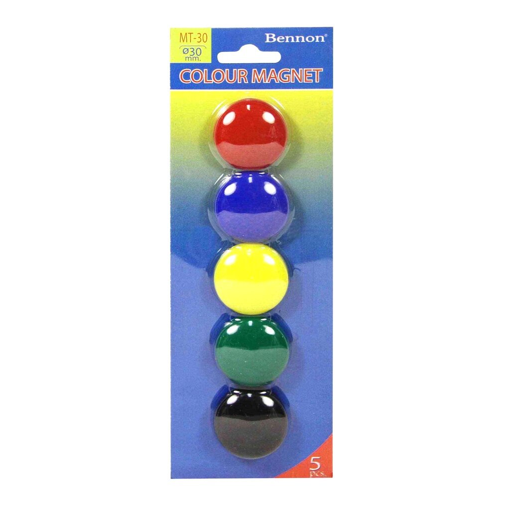 เม็ดแม่เหล็กกลม BENNON MT-30 ขนาด 30 มม. ( จำนวน 1 แผง)