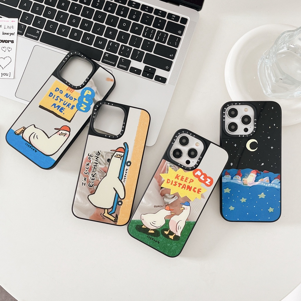 Spoof Creative ตลกเป็ด Casetify Sliver กระจกสําหรับ IPhone Air 11 12 13 14 15 16 17 Pro Max 14 15 16