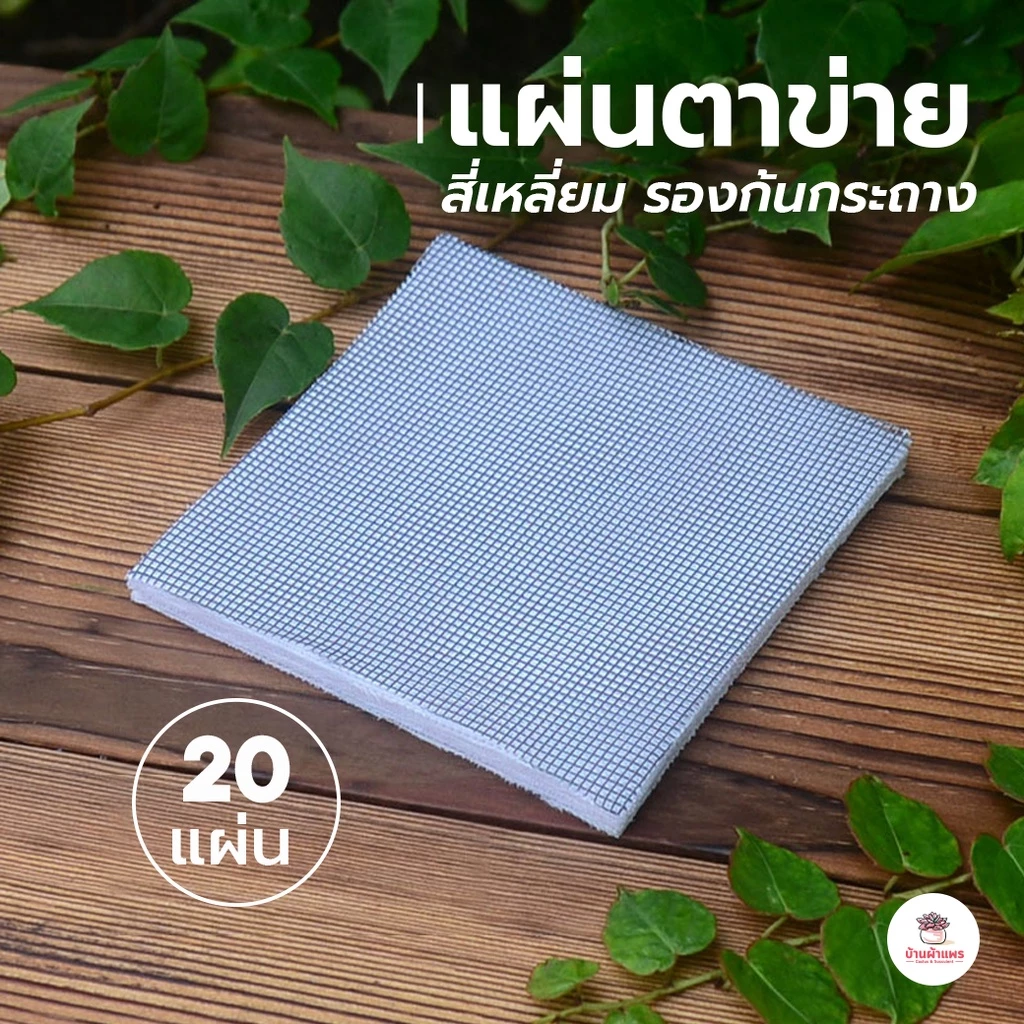 [ 20ชิ้น ] แผ่นตาข่ายสี่เหลี่ยมรองก้นกระถาง ไม้อวบน้ำ กุหลาบหิน cactus&succulentหลากหลายสายพันธุ์
