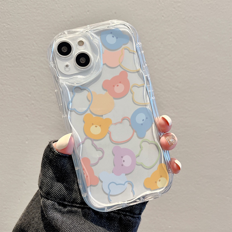 เคส Redmi Note 13 5G 12 Pro+ 11 4G 11S 12C 13C A1 เคสเรดมี่ Note12 Note 10 Pro 10s 10C 9s 9 8 10 2022 Redmi A2+ 9T 9 9C 10A 9A โทรศัพท์มือถือแบบนิ่ม กันกระแทก ลายหมีหลากสี สําหรับ
