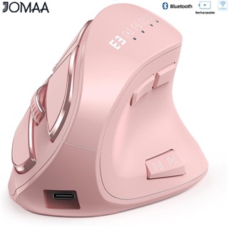 Jomaa สีชมพู Vetical เมาส์ Blueooth + 2.4G เมาส์แนวตั้งไร้สา…