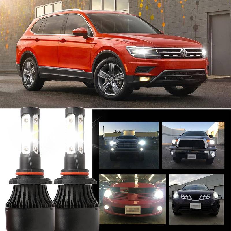 2 ชิ้น LED สีขาว 6000K X7 4SIDE หลอดไฟ NW ชุดไฟหน้าสําหรับ VW Tiguan Allspace (BW2) 2017-2023 (โคมไฟ