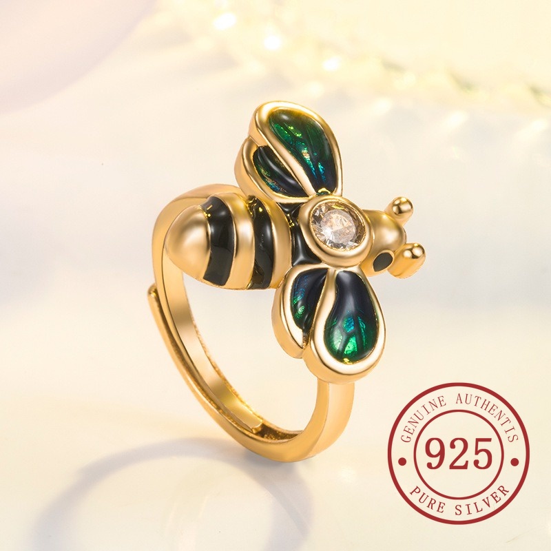 Creative Luxury Paint Enamel S925 แหวนเปิดเงิน