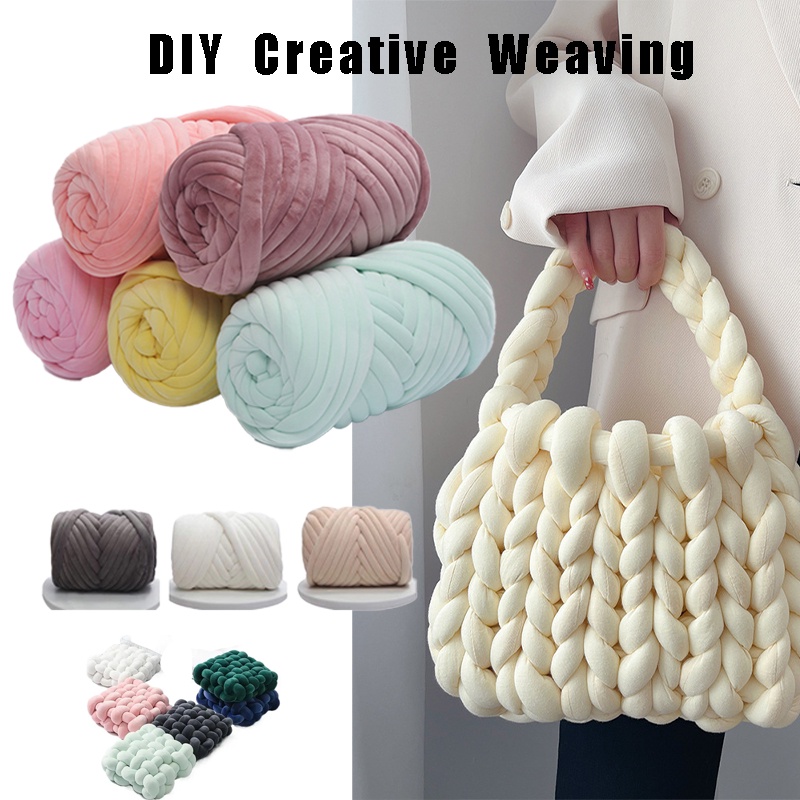 ✨พร้อมส่งจากไทย🌷 ไหมยักษ์กำมะหยี่ ไหมพรมกำมะหยี่ยักษ์ ไหมพรมกะมะหยี่ถักกระเป๋า DIY ไหมพรมยักษ์ ผ้ากํามะหยี่ นุ่ม สำหรับการถัก ไหมยักษ์ โครเชต์ ไหมถักกระเป๋า ไหมพรมเส้นใหญ่