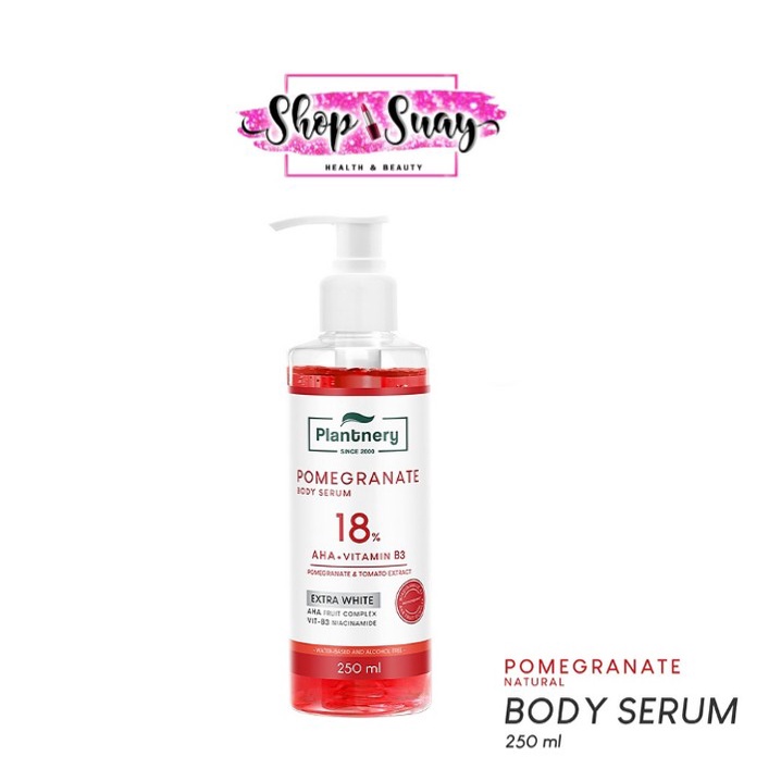 Plantnery Pomegranate AHA Extra White Red Body Serum 250 ml เซรั่มเจลแดงทับทิมเข้มข้น