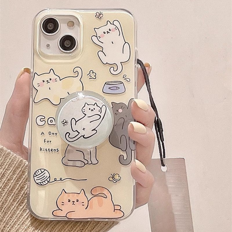 Funny Cat Phone Case for iPhone 14promax Phone Case 15/13pro New/12/11 Drop-Resistant Xsmax/Xr