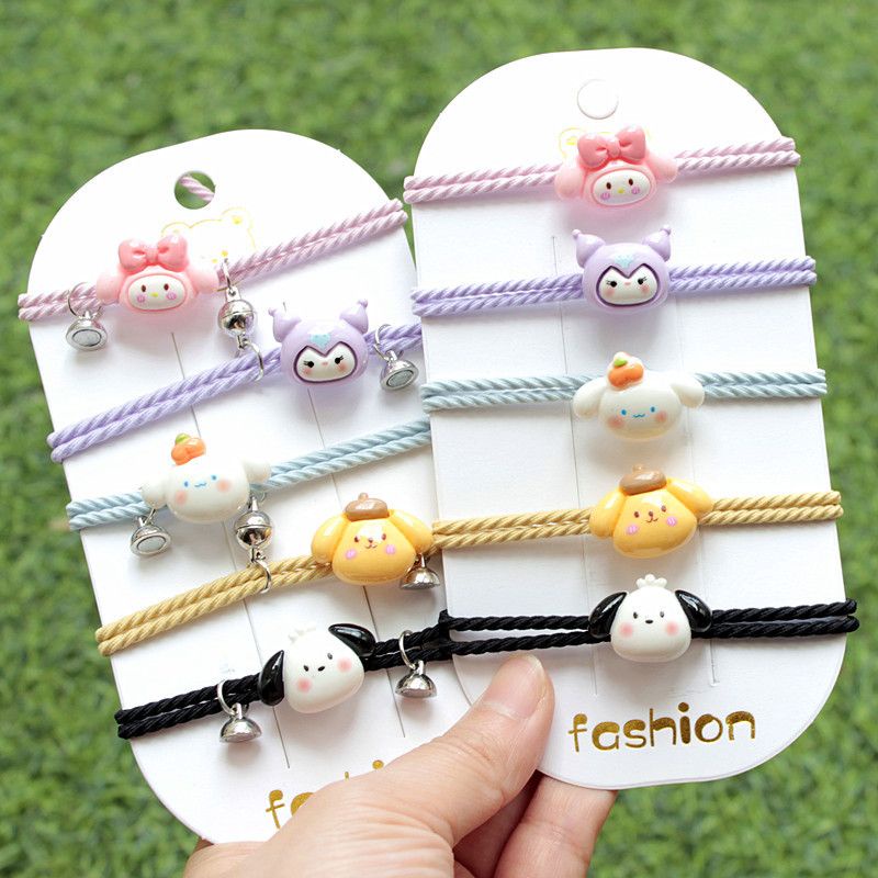 Sanrio Kuromi My Melody น่ารัก การ์ตูนคู่ สร้อยข้อมือแม่เหล็ก บอล มือ ผู้ชาย ผู้หญิง เครื่องประดับ Kawaii ยางรัดผม เด็กผู้หญิง เครื่องประดับผม ของเล่น