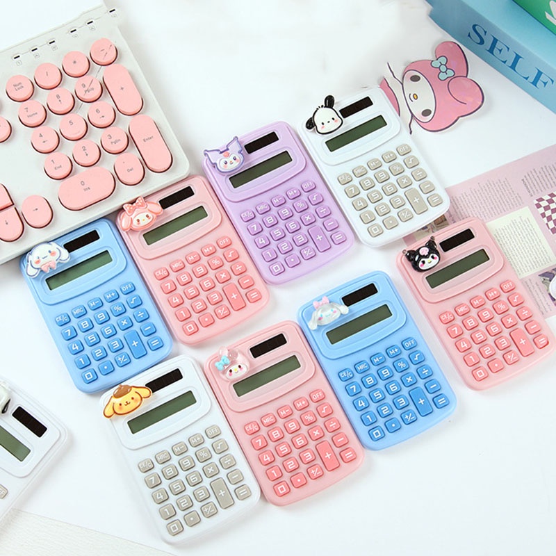 เครื่องคิดเลข Sanrio แบบบาง ขนาดเล็ก แบบสร้างสรรค์ สําหรับนักเรียน คอมพิวเตอร์