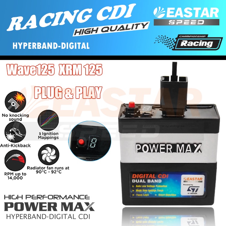9 ระดับ กล่องไฟอัจฉริยะ CDI WAVE125S / WAVE125R / WAVE125X / WAVE100s / SONIC Dualband Powermax (4PINS)