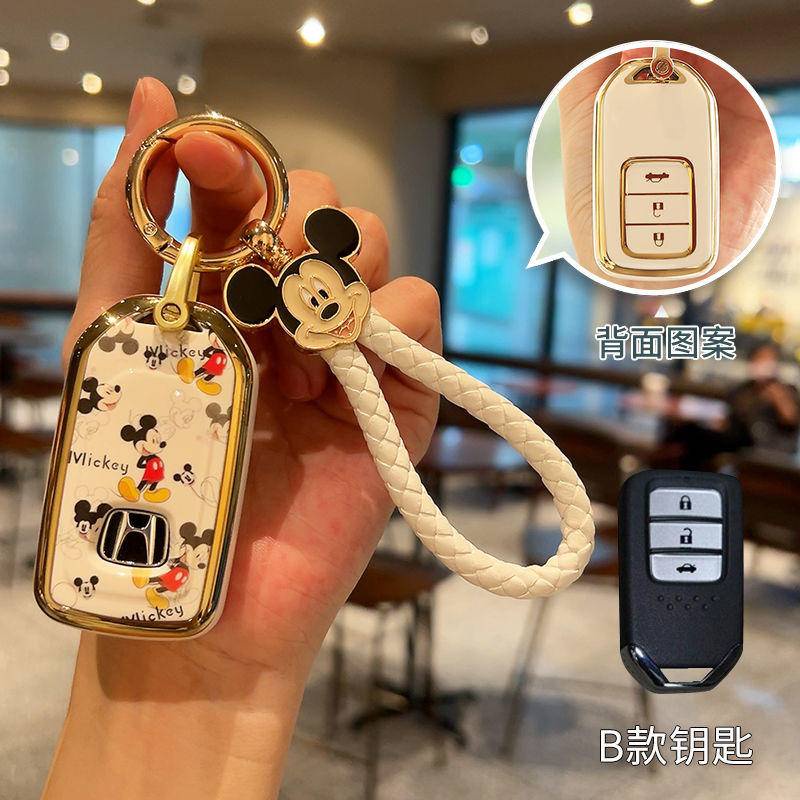 ที่ใส่กุญแจรีโมทรถยนต์ Honda WR-V Jazz Civic CRV HRV BRV XRV City FIT Accord พวงกุญแจรถ. กระเป๋าใส่กุญแจรถ