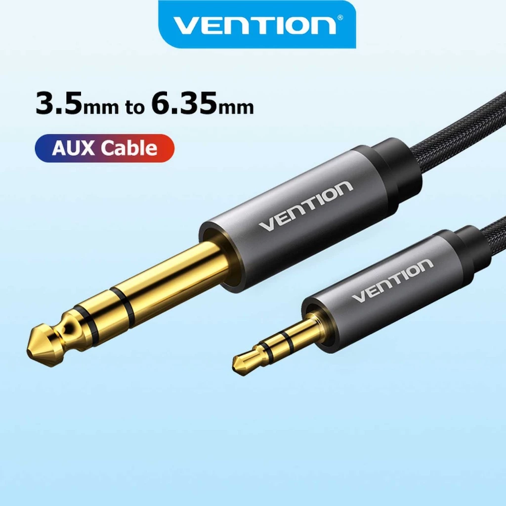 Vention สายสัญญาณเสียง 3.5 มม. ถึง 6.5 มม. สาย Aux สําหรับเครื่องเล่นซีดี
