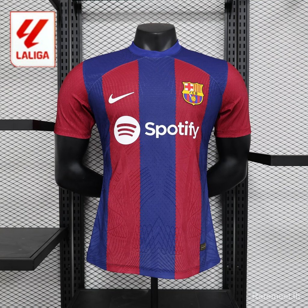 [Player Version] เสื้อกีฬาแขนสั้น ทรงสลิมฟิต คุณภาพสูง สําหรับบ้าน 2023/24 Barcelona
