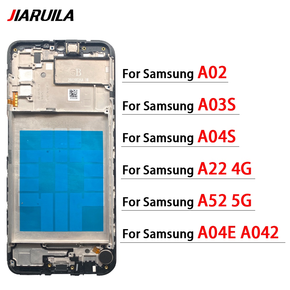 อะไหล่กรอบหน้าจอ LCD สําหรับ Samsung Galaxy A02 A03S A04E A042 A04S A22 4G A52 5G