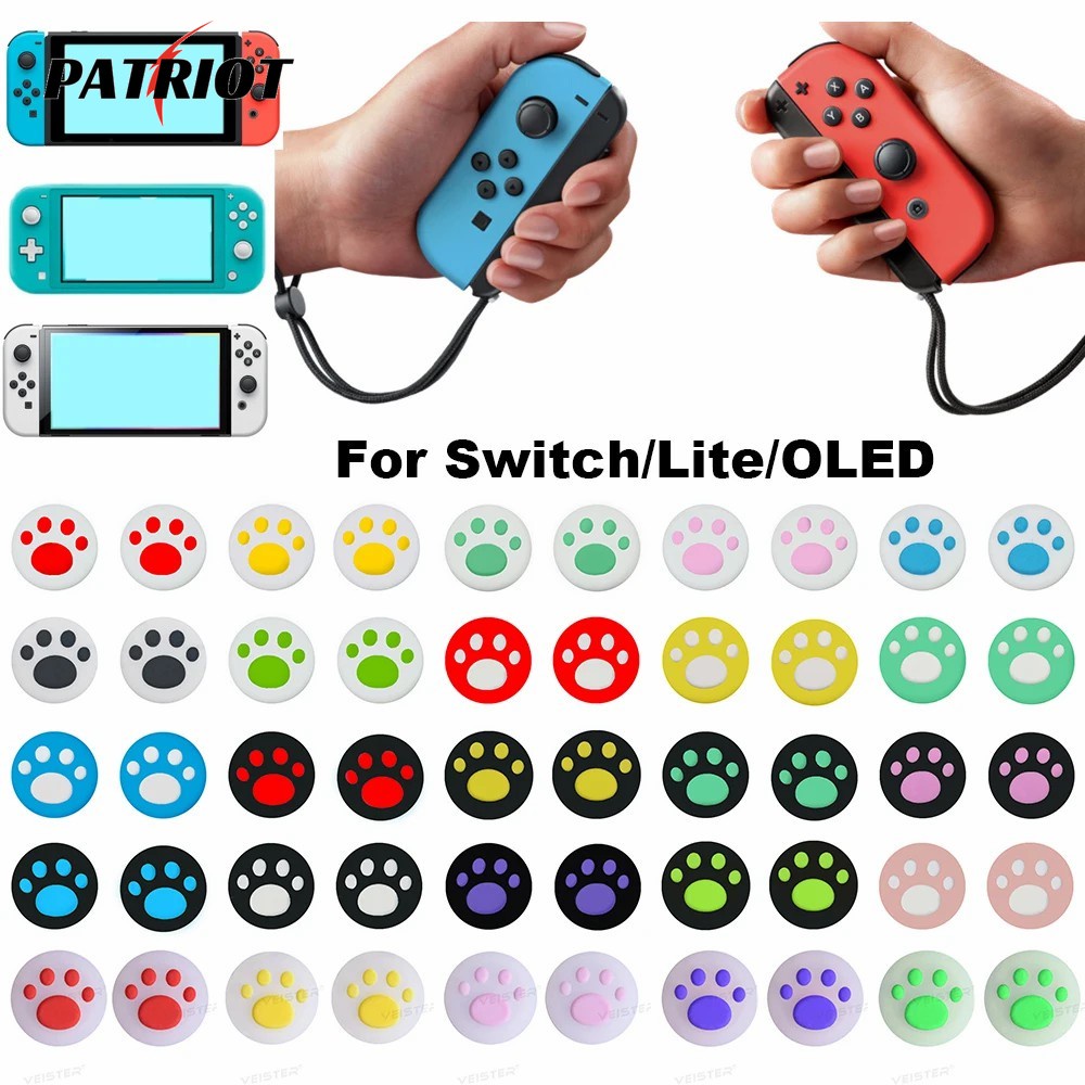 [PATRIO] 2 ชิ้น Cat Paw Thumb Stick Grip Cap สําหรับสวิทช์/Lite/OLED Controller Gamepad JoyCon จอยสติ๊กกรณีอุปกรณ์เสริม