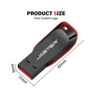 Jaster แฟลชไดรฟ์ USB 2.0 128GB ความเร็วสูง 64GB 32GB 16GB 8GB 4GB ขนาดเล็ก พกพาง่าย ความจุจริง ของขวัญธุรกิจ