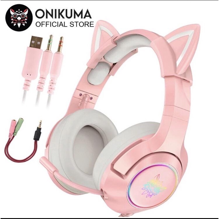 Onikuma K9 หูฟังสเตอริโอ พร้อมไมโครโฟน และไฟ Led