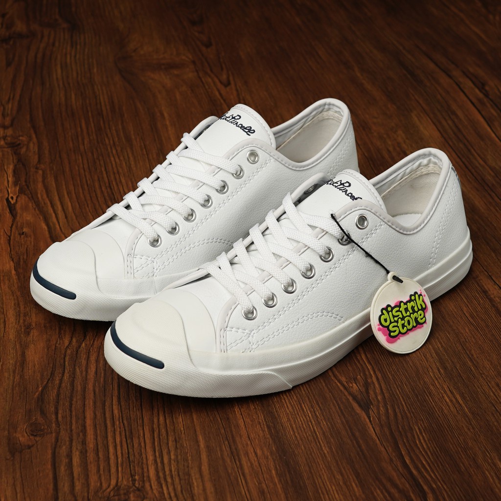 Converse Jack Purcell หนัง สีขาว รองเท้า new