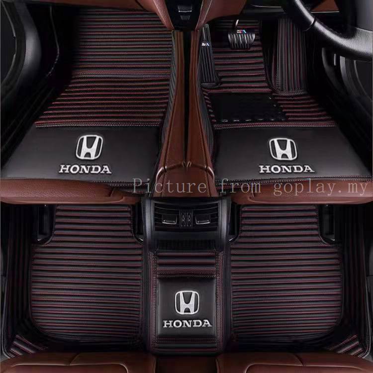 พรมปูพื้นรถยนต์ แบบหนัง กันน้ํา สําหรับ Honda Civic FD FE FB FC Type R ES