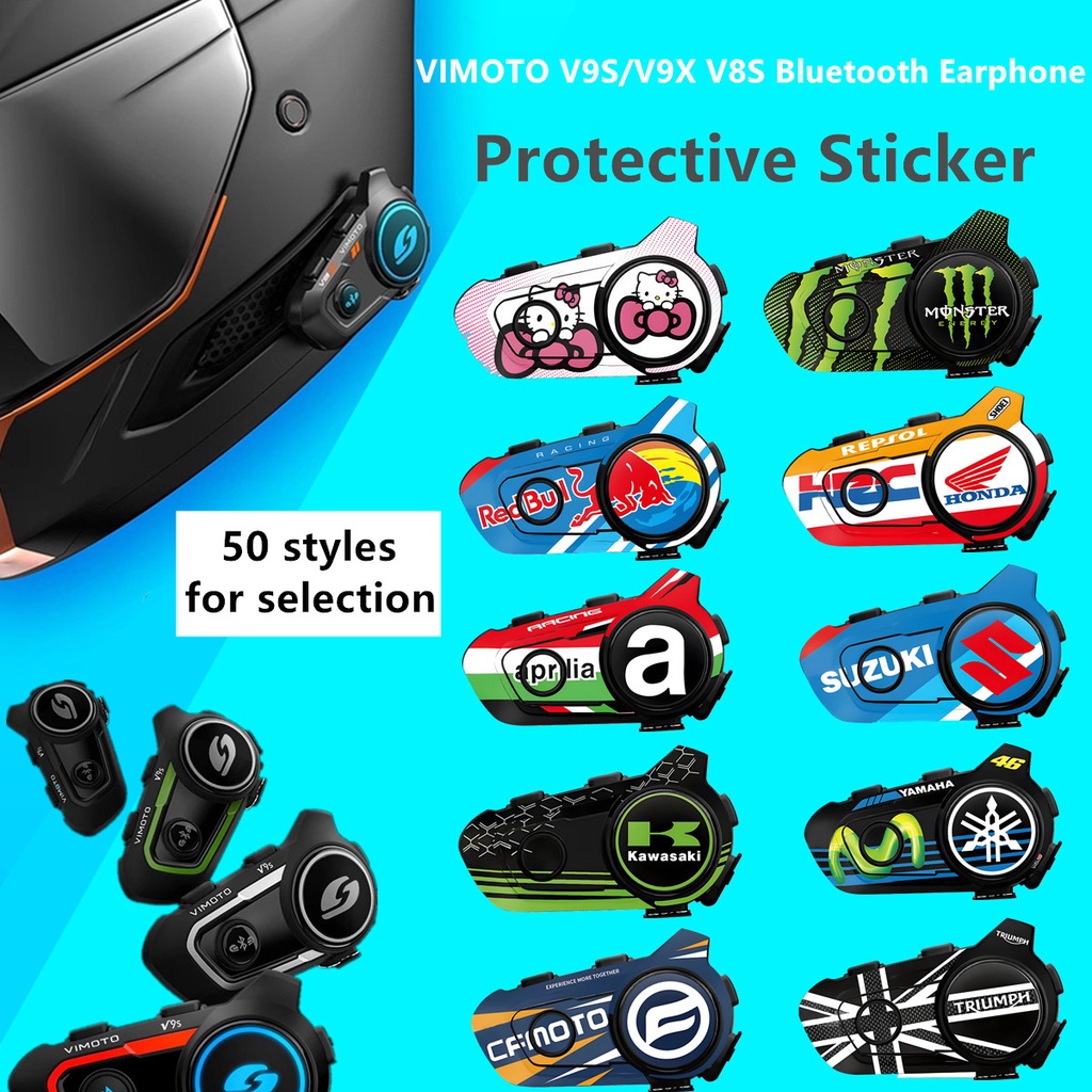สําหรับ VIMOTO V9S/V9X V8S หูฟังบลูทูธสติกเกอร์ป้องกันหมวกกันน็อครถจักรยานยนต์ตกแต่ง Decal อุปกรณ์เส