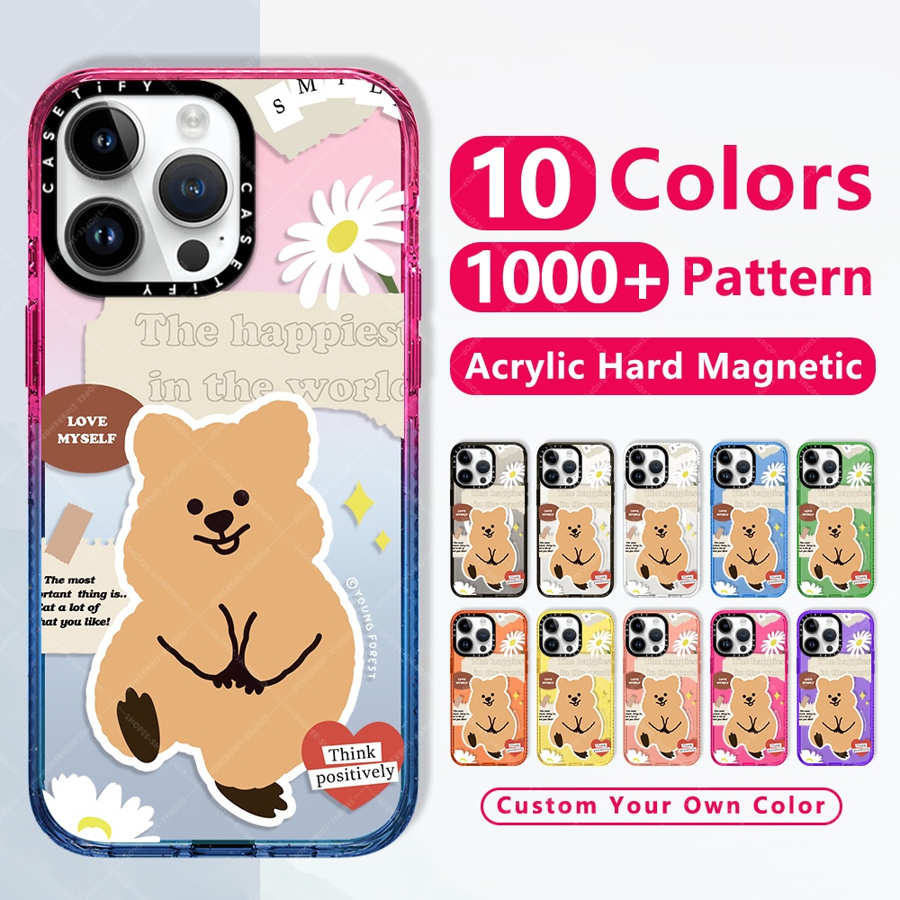 กันกระแทกใสแข็งแข็งแฟชั่นหรูหราแม่เหล็กชาร์จได้เคสโทรศัพท์มือถือ ลาย KKOTKA in the World สไตล์เกาหลี สําหรับ Iphone 15 14 Pro Max 12 13 15 Plusยี่ห้อบางใสไอโฟนปกป้องแม่เหล็กชาร์จได้เคสใสขอบเรียบฝาปิดป้องกันสีเหลืองCasetifyใสกันกล้องคุณภาพสูง