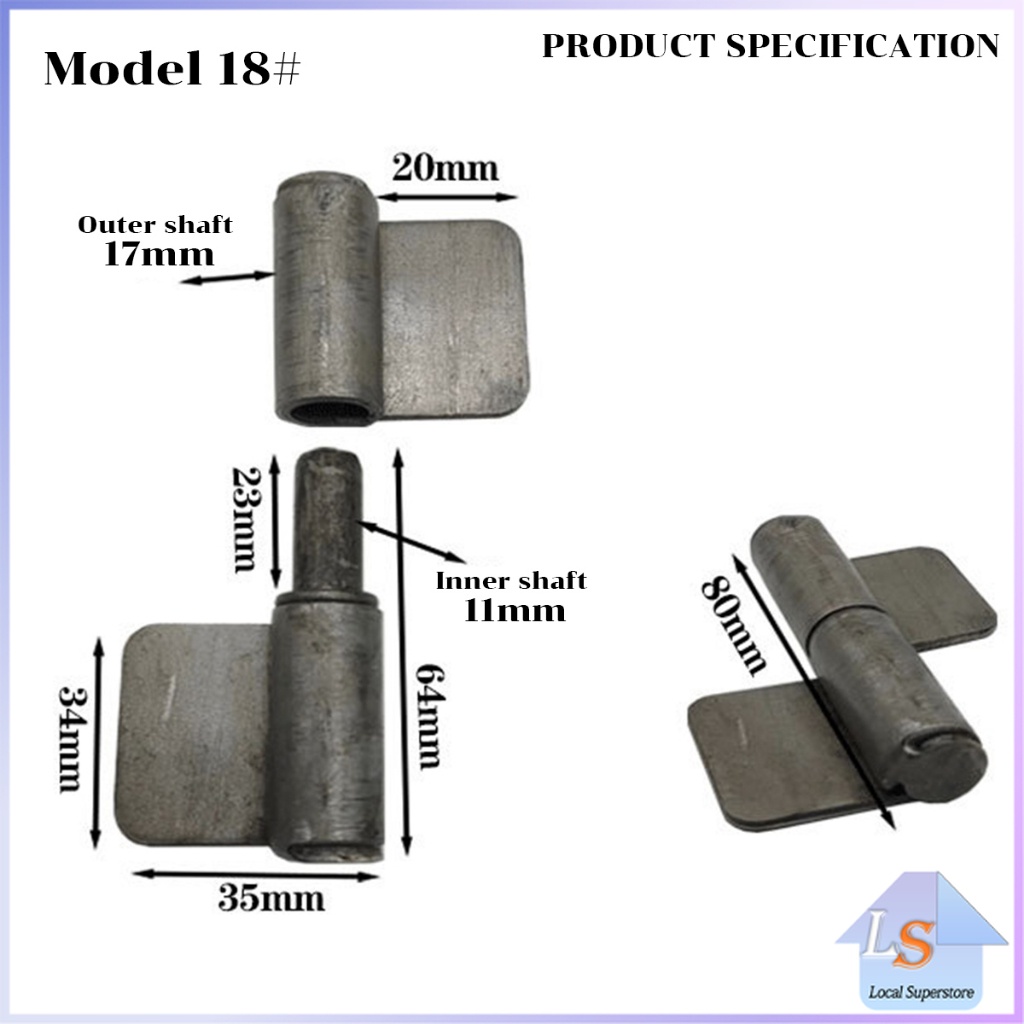 บานพับประตู บู๊ทประตูเหล็กมีปีก บูท ทนทานรับน้ำหนักได้ดี Wing Hinges - รูปที่ 7