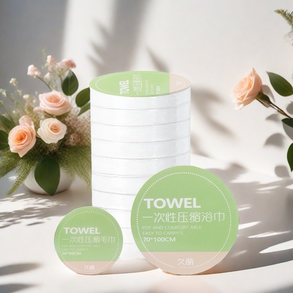 ผ้าขนหนูอัดเม็ด Cotton ขนาดเล็ก ผ้าอัดเม็ด ผ้าอเนกประสงค์ แบบใช้แล้วทิ้ง ขนาด 30×70 ซม.