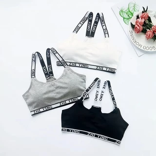 สปอร์ตบรานักเรียน เสื้อซับในเด็ก เสื้อในเด็กวัยรุ่น ผ้าฝ้ายเนื้อนุ่ม มีฟองน้ำในตัว ฟองน้ำถอดได้ Free Size
