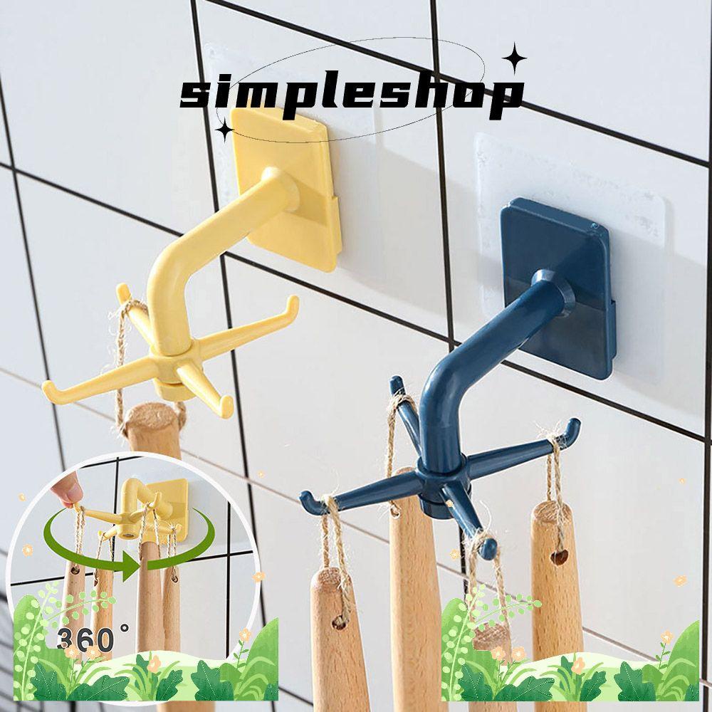 Simple ตะขอแขวนอุปกรณ์อาบน้ํา อเนกประสงค์ ไร้รอยต่อ 360° ไม้แขวนเสื้อ แบบหมุนได้