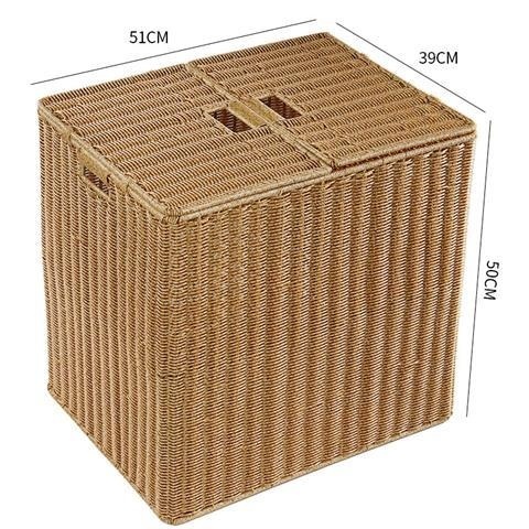 ตะกร้าหวายเทียม ขนาดใหญ่ จุของได้เยอะ ของใช้ในครัวเรือน สําหรับใส่เสื้อผ้า ผ้าห่ม ห้องนอน - รูปที่ 4