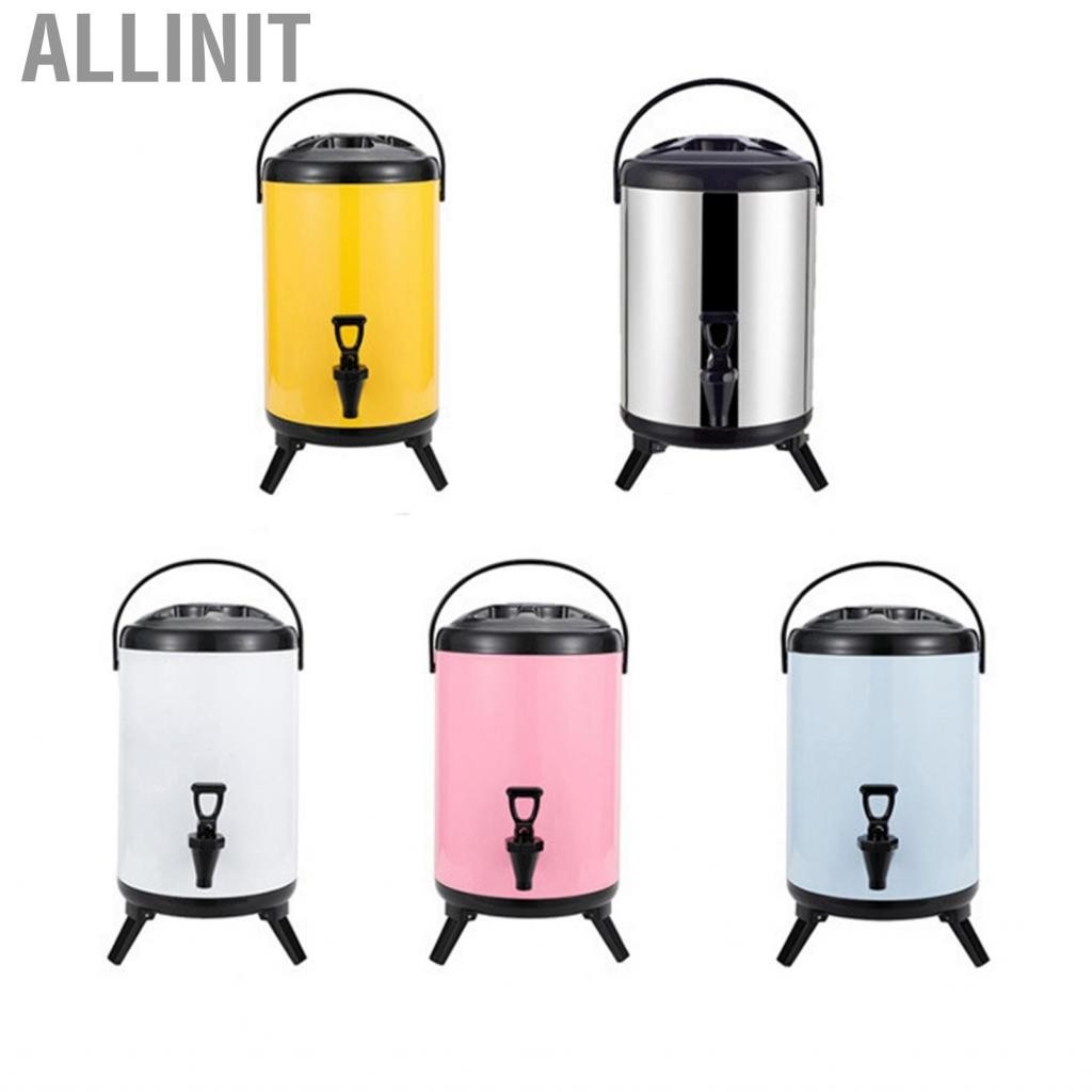 Allinit Insulated Hot and Cold Beverage Dispenser Bucket Stainless Steel with Spigot for Milk Tea